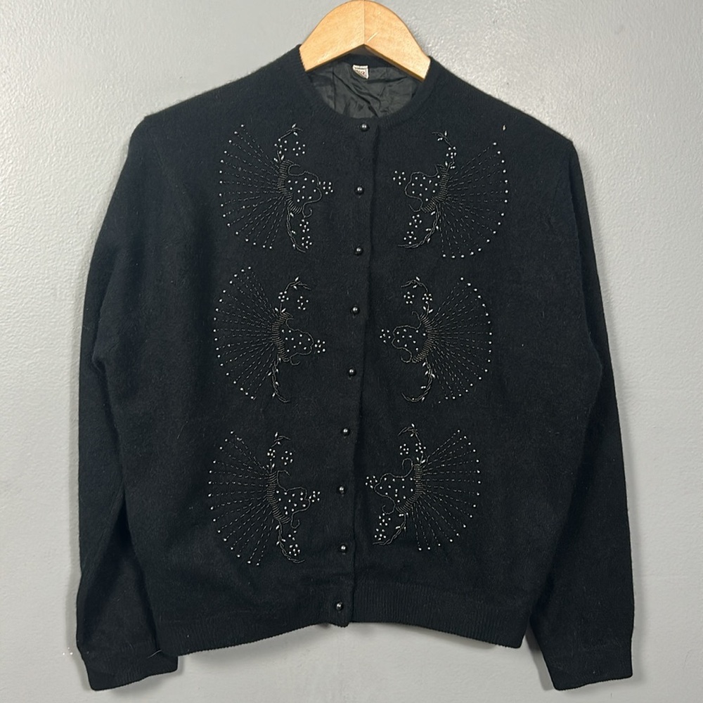 Vintage Black Embellished Women’s  Sweater size S to M